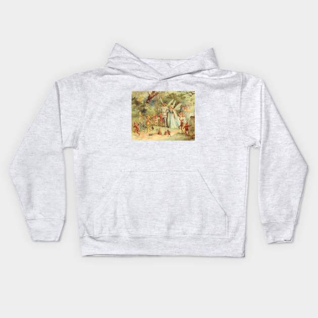 Vintage Fairy Tales, Thumbelina's Wedding to Prince Kids Hoodie by MasterpieceCafe